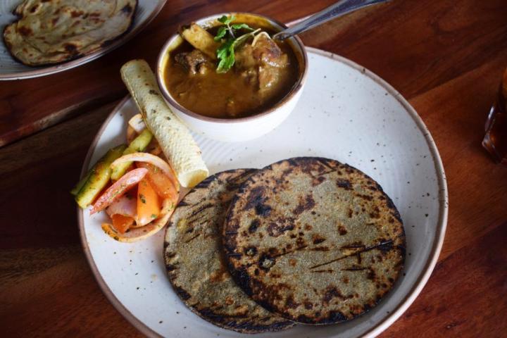 Bajre ke roti with Taar Ghosht At Rustic;, Jaipur, Rajasthan, India