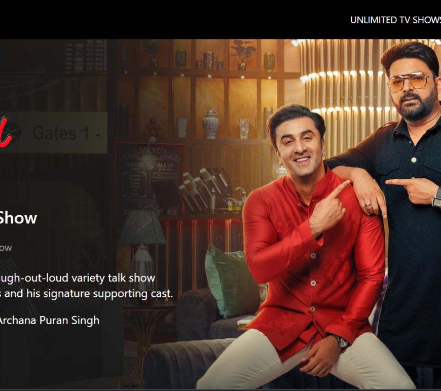 Bollywood actor Ranbir Kapoor with Kapil Sharma on The Great IndianKapil Sharma Show on Netflix